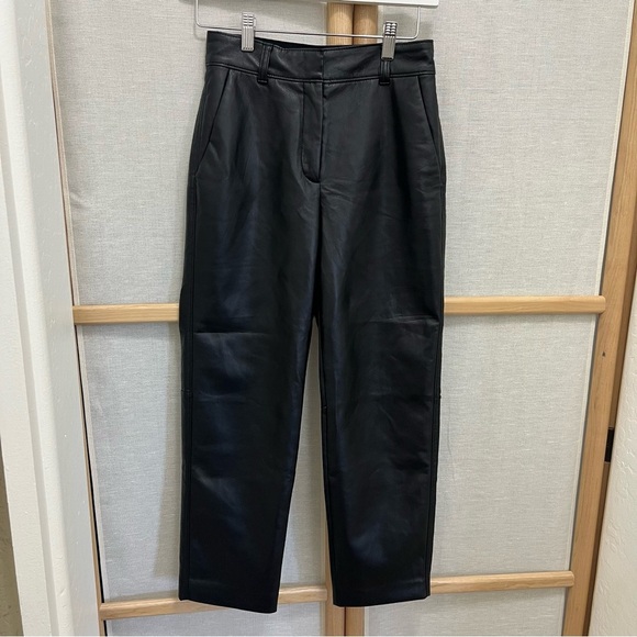Aritzia Babaton Faux Vegan Leather Cropped Pants Size 0 - Picture 2 of 11